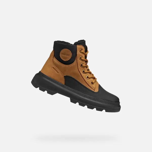 GEOX Light Brown Boys' Ankle Boots Geox Kiddartah WPF - Boys