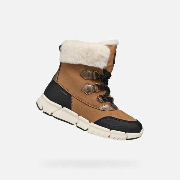GEOX Light Brown Girls' Ankle Boots Geox Flexyper AB - Girls
