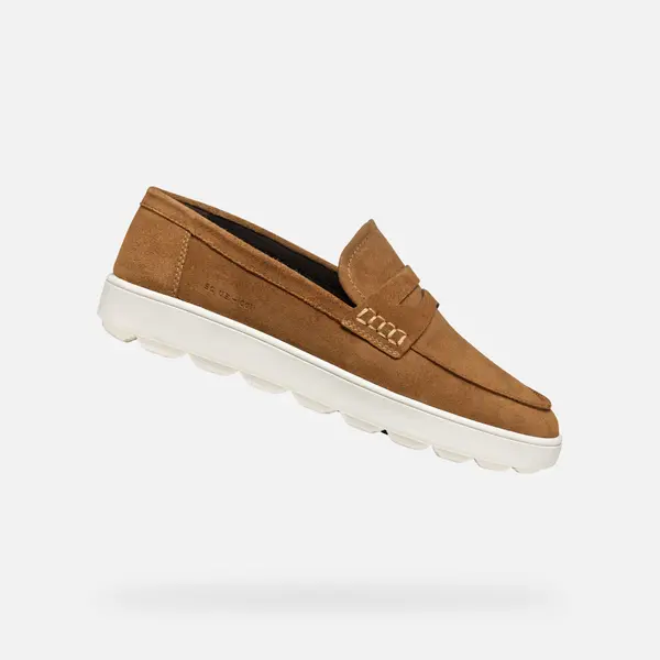 GEOX Light brown men's moccasins Geox Spherica ECUB-1 - Men's