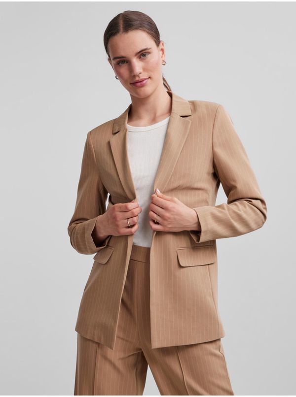 Pieces Light Brown Women's Striped Blazer Pieces Bossy - Women's