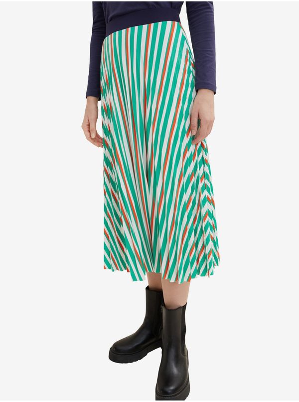 Tom Tailor Light Green Ladies Pleated Midi Skirt Tom Tailor - Women