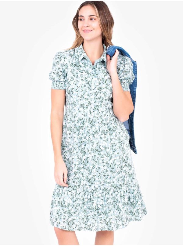 Brakeburn Light Green Women Floral Shirt Dress Brakeburn - Women