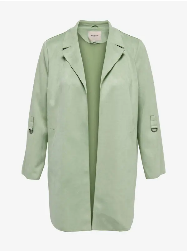 Only Light green women's light coat in suede finish ONLY CARMAKOMA - Women