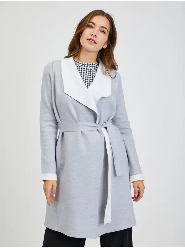 Orsay Light grey Ladies Cardigan with Tie ORSAY - Ladies