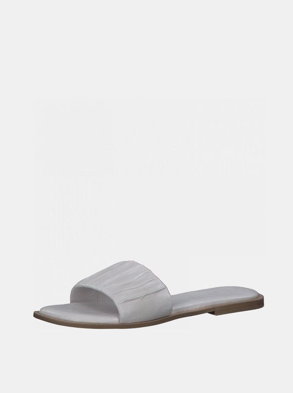 Tamaris Light grey Tamaris Leather Slippers - Women