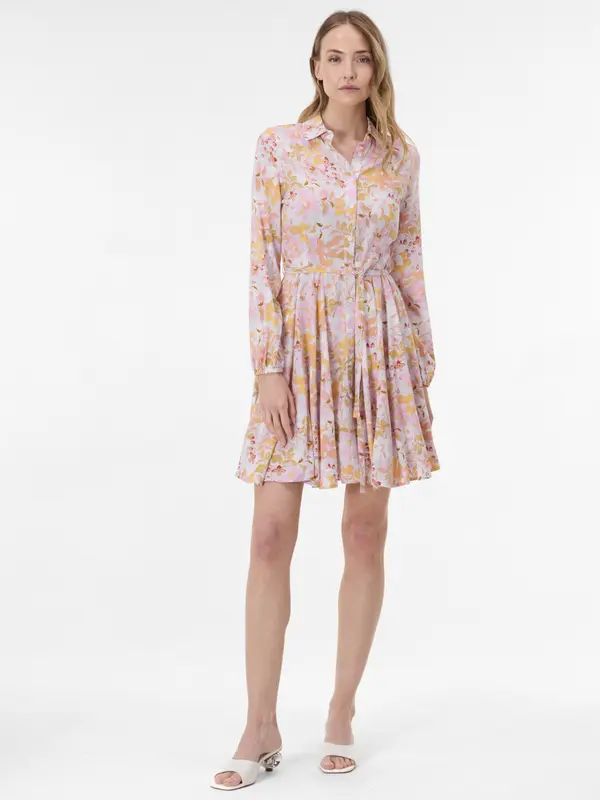 Orsay Light Pink Women's Knee-Length Patterned Shirt Dress ORSAY - Women's
