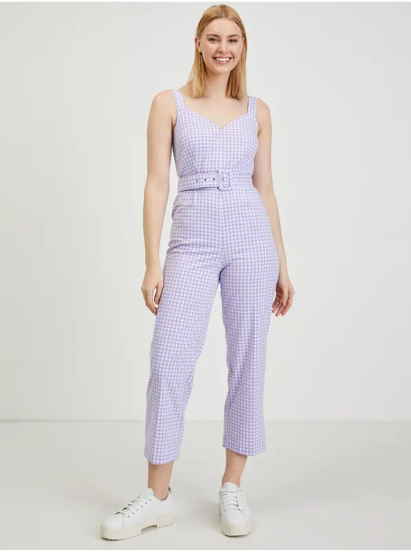 Orsay Light purple ladies checkered overall ORSAY Alabama - Ladies