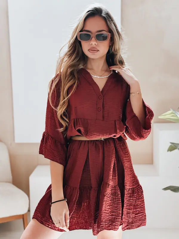 DStreet Ljetna muslin suknja LYVONNE bordo