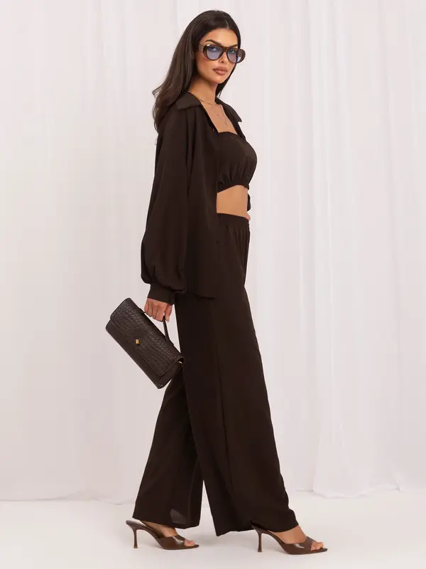 Italy Moda Ljetni trodijelni set, smeđa