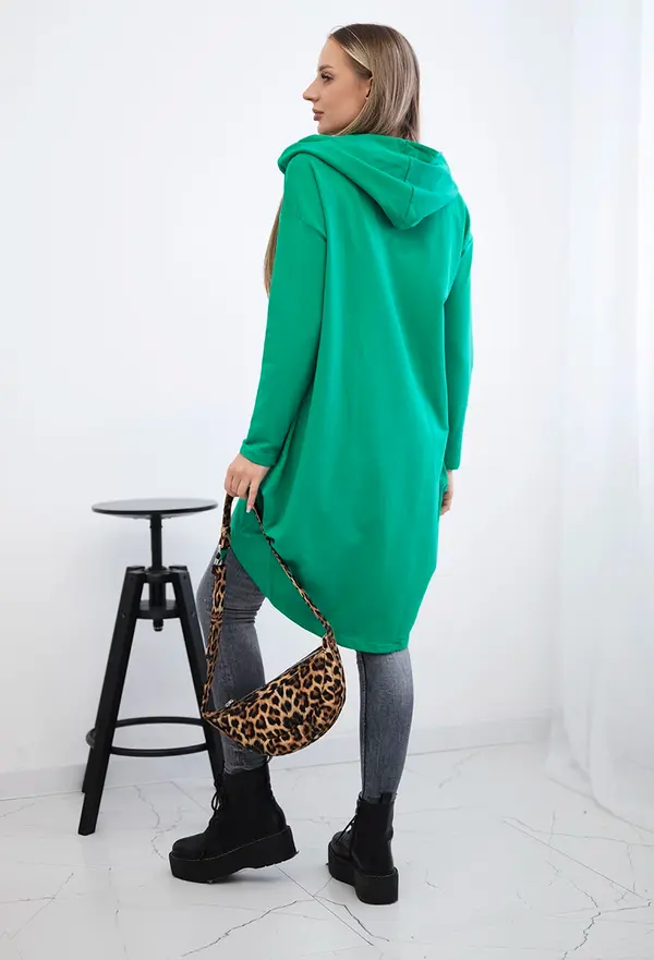 Kesi Long back sweatshirt with hood light green