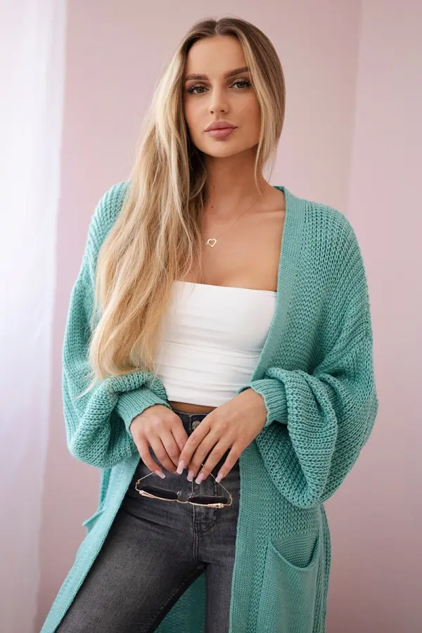 Kesi Włoski Long cardigan mint