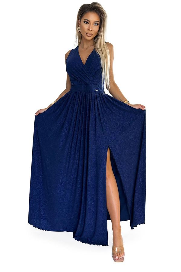 NUMOCO Long dress with neckline and tie on the back Numoco
