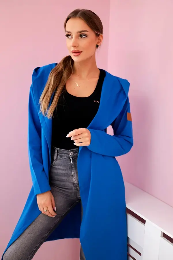 Kesi Long hooded cardigan - purple-blue