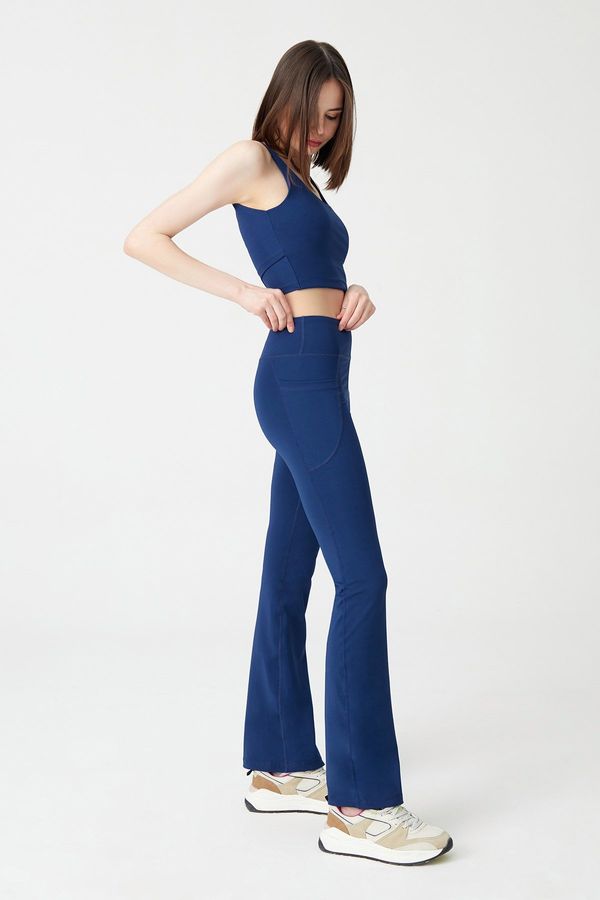 LOS OJOS LOS OJOS Ženska mornarica Povjerljivi dvostruki džep flared tajice za noge