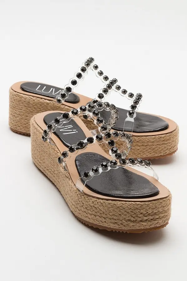 LuviShoes LuviShoes MARJE Women's Slippers with Black Stones and Welded Soles.