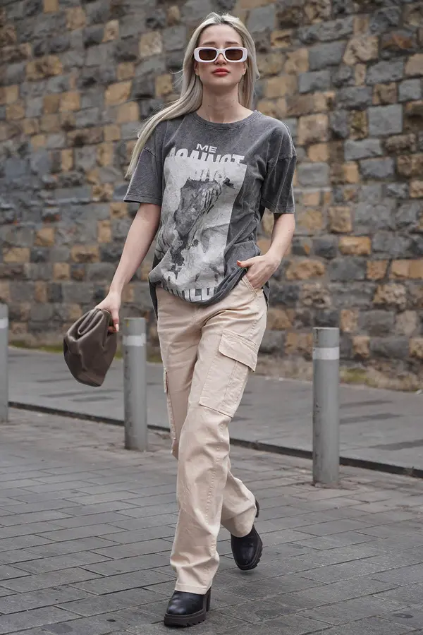 Madmext Madmext bež hlače s džepovima