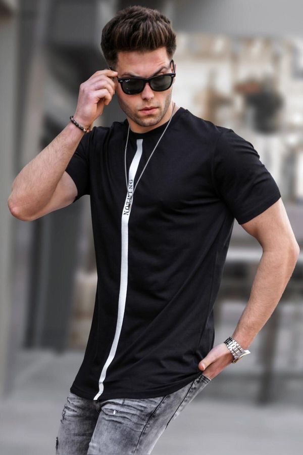 Madmext Madmext Men's Printed Regular Fit Cotton T-shirt 5378 Black