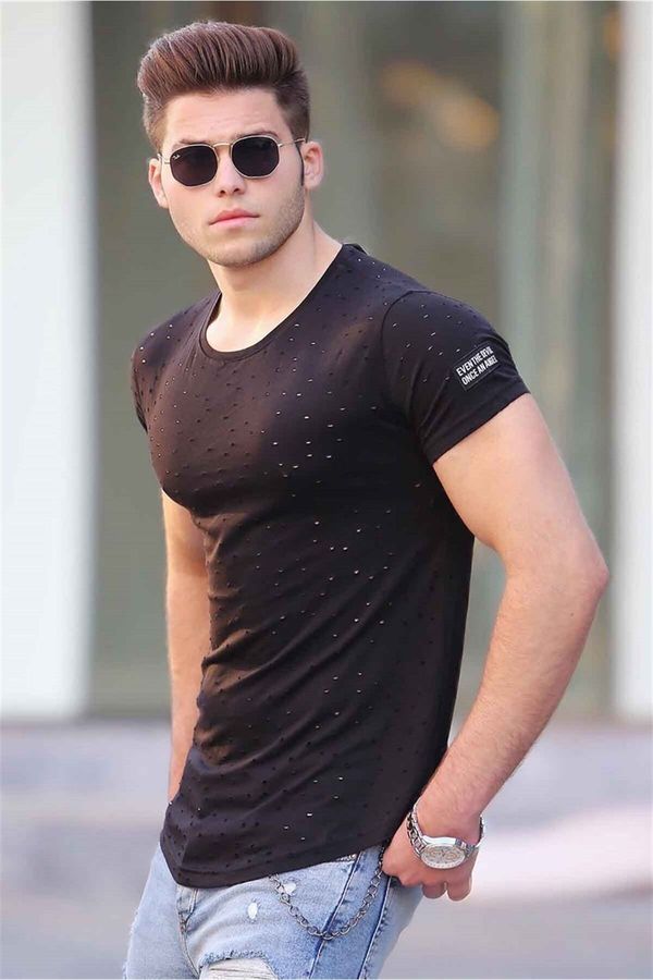 Madmext Madmext Plus veličina crna predimenzionirana majica 4064