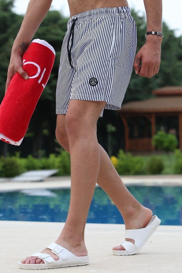 Madmext Madmext Striped Black Beach Shorts 4253