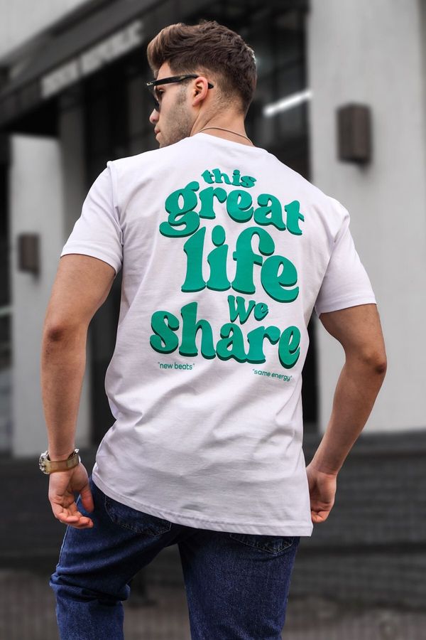 Madmext Madmext tiskana bijela majica 5357