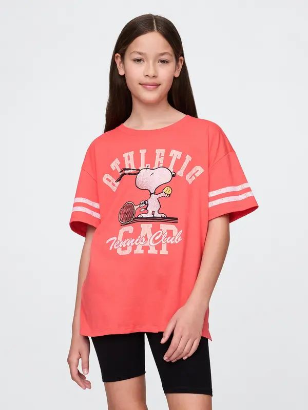 GAP Majica kratkih rukava s motivom Snoopyja za djevojčice, Gap i Peanuts