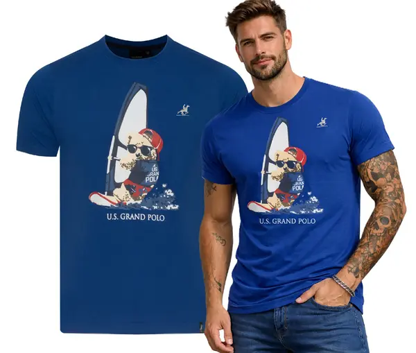 U.S. GRAND POLO EQUIPMENT & APPAREL Majica kratkih rukava s natpisom "Američka Grand Polo"