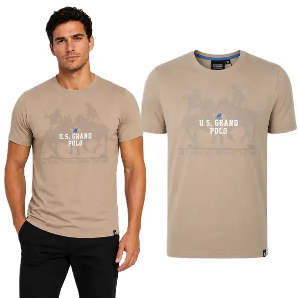 U.S. GRAND POLO EQUIPMENT & APPAREL Majica kratkih rukava US Grand Polo Equipment &amp; Apparel bež