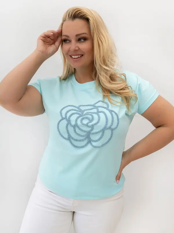 RELEVANCE Majica plus size boje mente