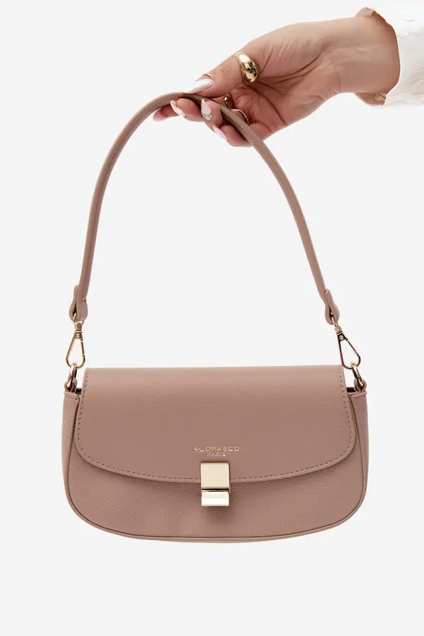 FLORA & CO Mala kožna torbica Flora&amp;Co bež boje