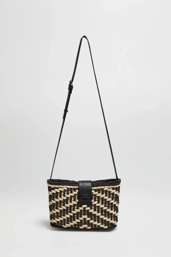 Marisse Marisse Black Straw Handbag