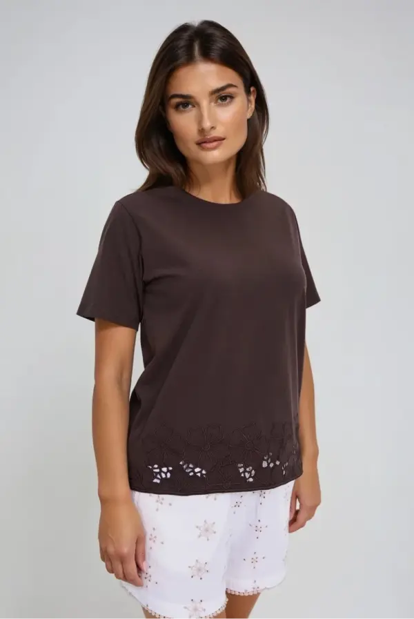 Marisse Marisse Brown Cotton Blouse