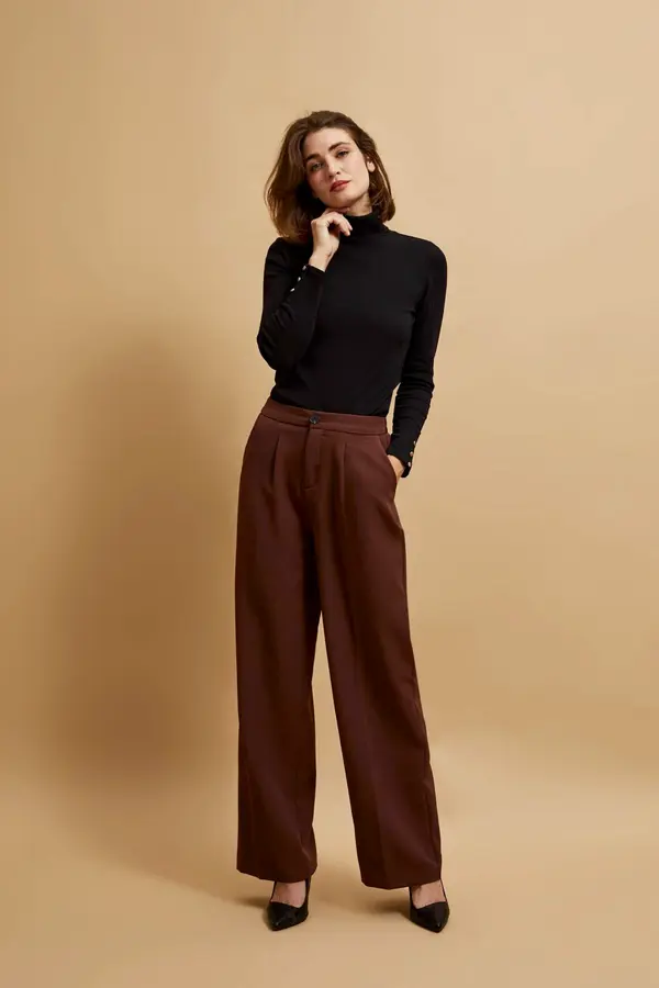 Marisse Marisse Brown Creased Trousers