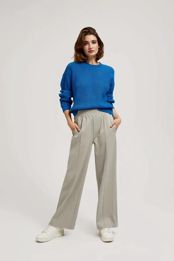 Marisse Marisse Brown Wide-Leg Creased Trousers