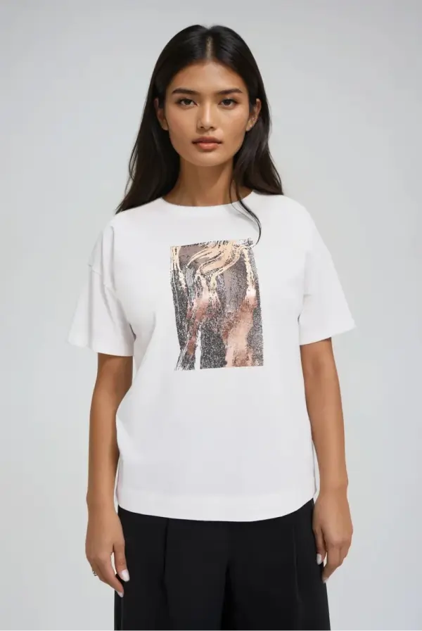 Marisse Marisse Cotton Blouse With Print, White