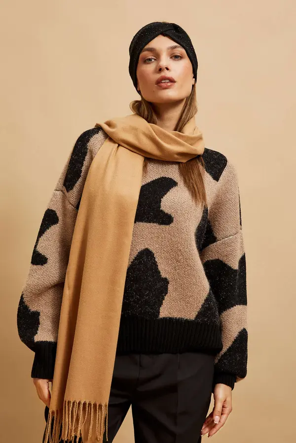 Marisse Marisse Smooth Dark Beige Scarf