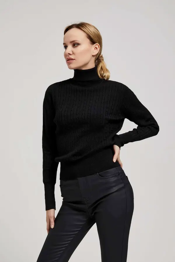Marisse Marisse Thin Turtleneck Sweater, Black