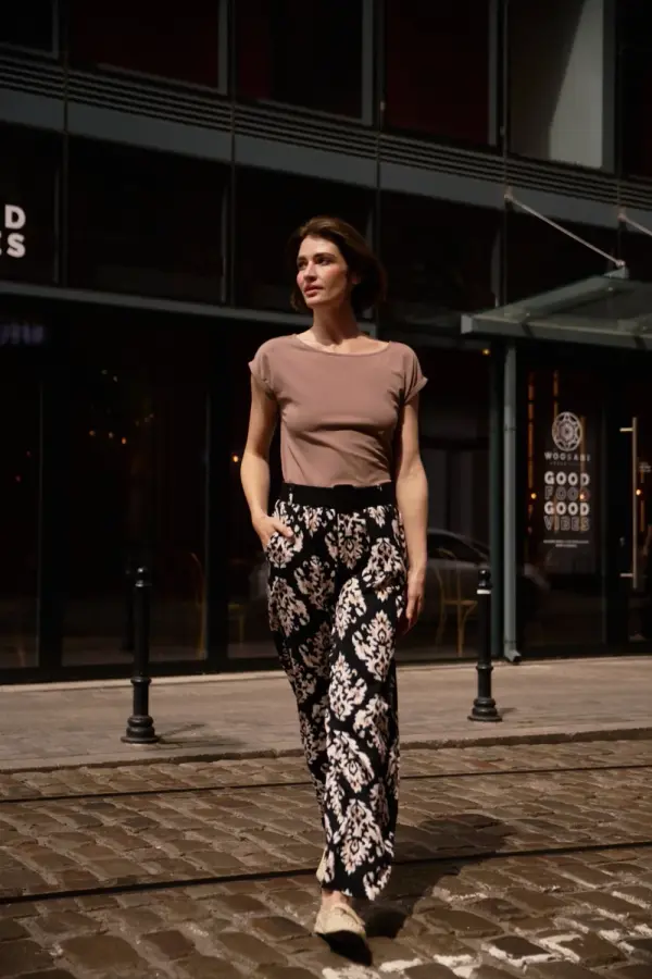 Marisse Marisse Viscose Trousers With A Belt, Black