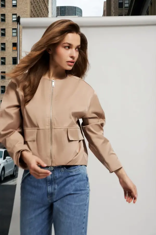 Marisse Marisse Women's Jacket L-Ku-4617 Beige