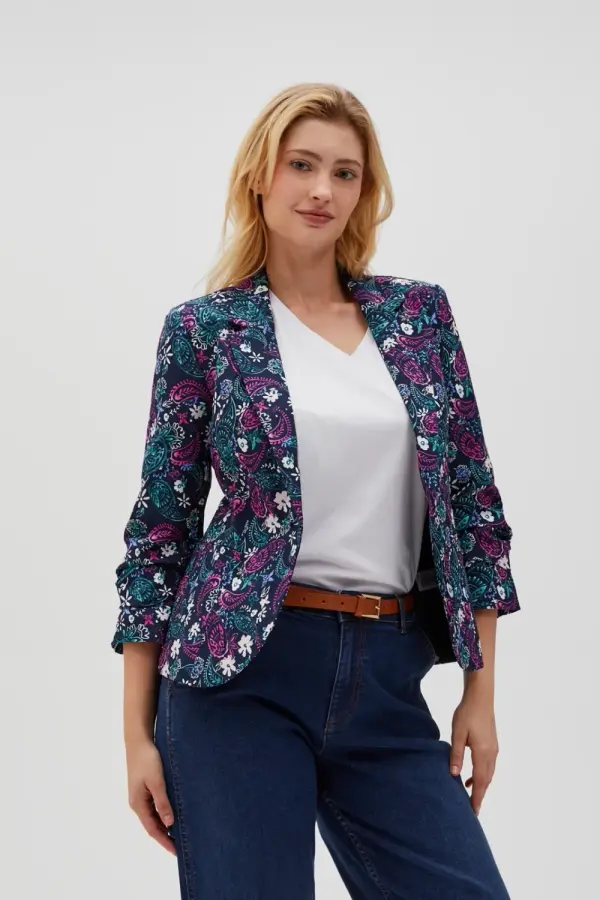 Marisse Marisse Women's Jacket L-Mr-4603 Navy