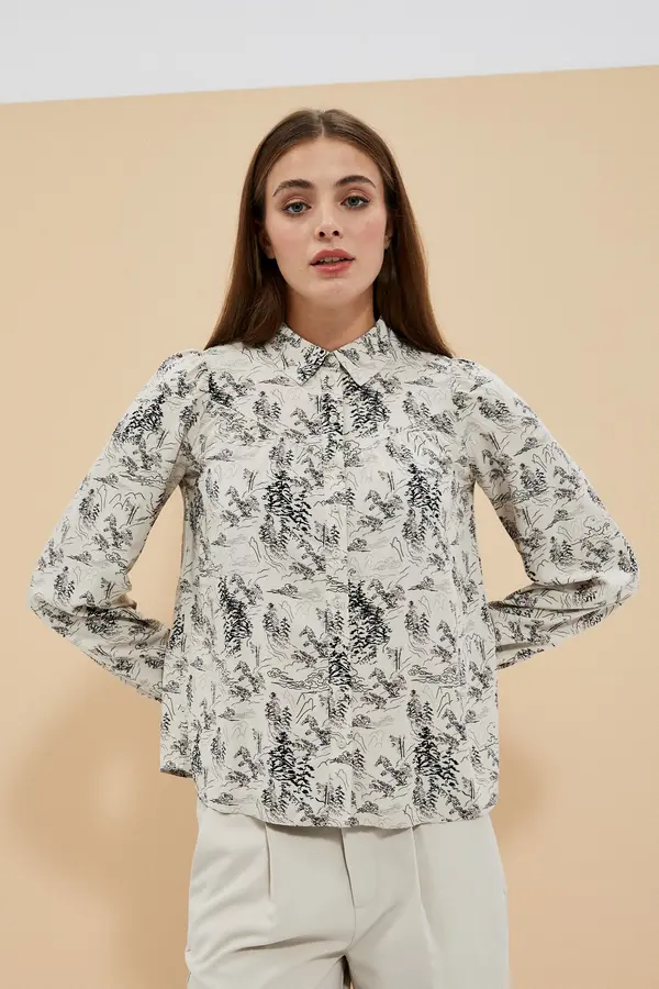 Marisse Marisse Women's Shirt L-Ko-4004 Beige