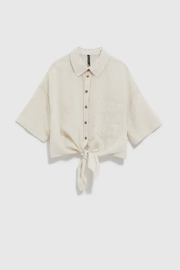 Marisse Marisse Women's Shirt L-Ko-4039 Beige_Off White