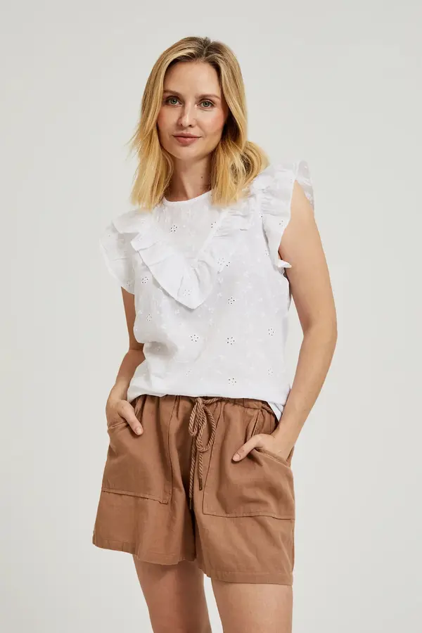 Marisse Marisse Women's Shirt L-Ko-4359 White
