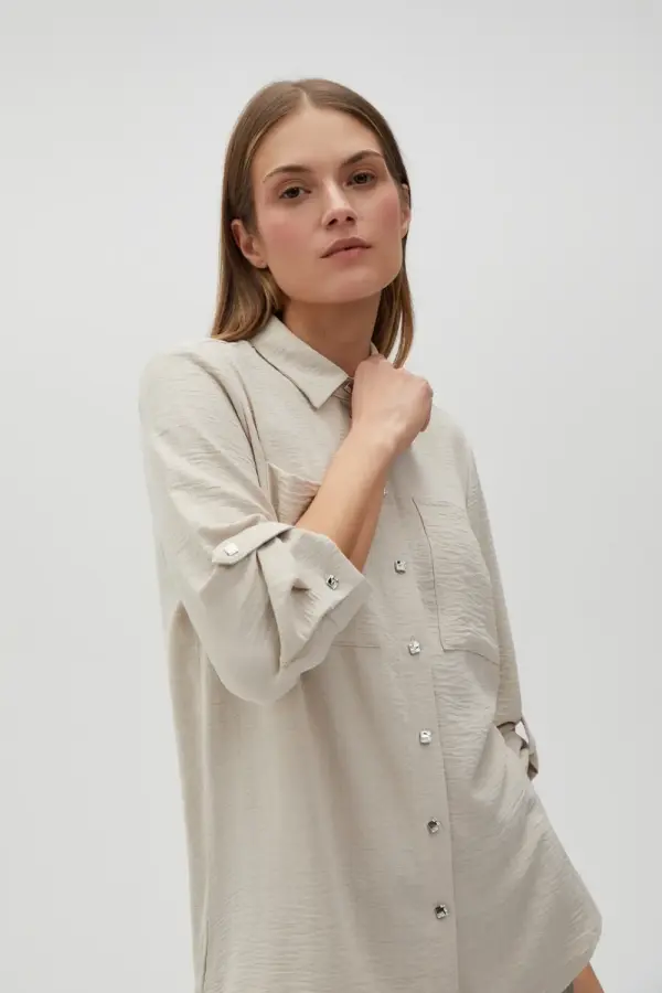 Marisse Marisse Women's Shirt L-Ko-4613 L.Beige