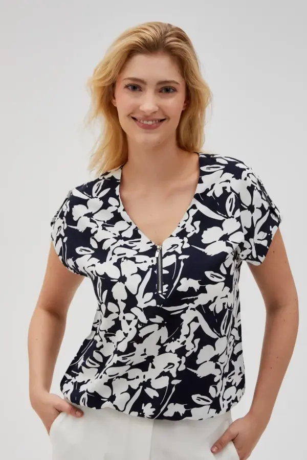 Marisse Marisse Women's Shirt L-Ko-4618 Navy