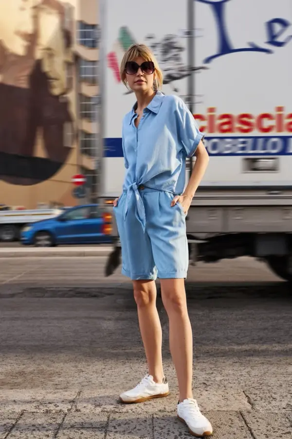 Marisse Marisse Women's Shirt L-Ko-4636 Blue