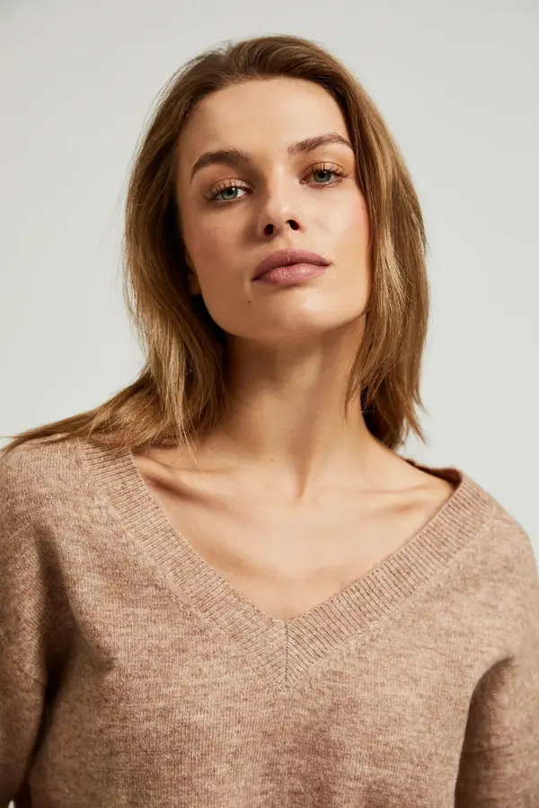 Marisse Marisse Women's Sweater Z-Sw-4513 L. Brown Mel