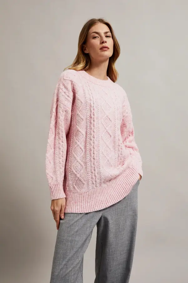 Marisse Marisse Women's Sweater Z-Sw-4517 L.Pink Mel