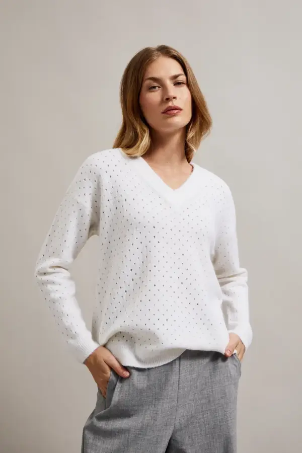 Marisse Marisse Women's Sweater Z-Sw-4519 Off White