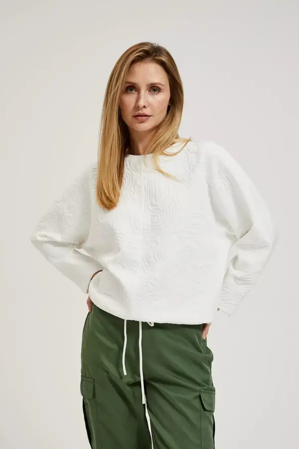 Marisse Marisse Women's Sweatshirt L-Bl-4305 Off White