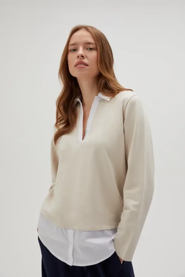 Marisse Marisse Women's Sweatshirt Z-Bl-4521 L.Beige